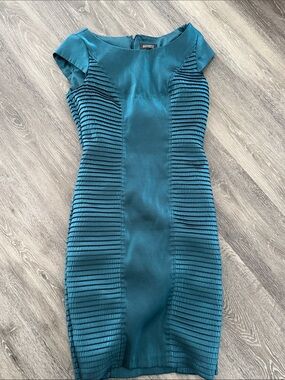 Adrianna Papell teal cocktail dress - size 8